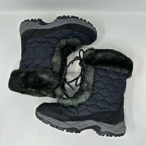 L.L. Bean Quilted Mid-Calf Winter Snow Boots Faux Fur Women's Size 6M